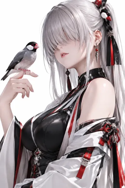 ”文鳥”の化身（妖怪）や精霊（妖精）、鳥人星人（翼人星人）の一人としての”文鳥”族。（擬人化）