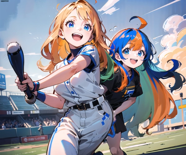 ブロンド＆ぴくたーちゃん・野球をした