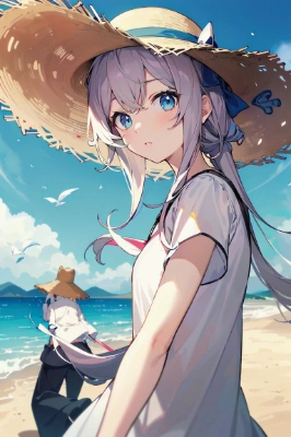 麦わら帽子の少女