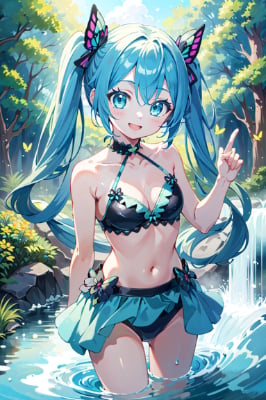 アイドルの水遊び