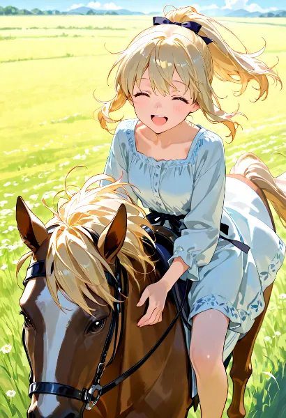 草原の風に舞う少女の冒険