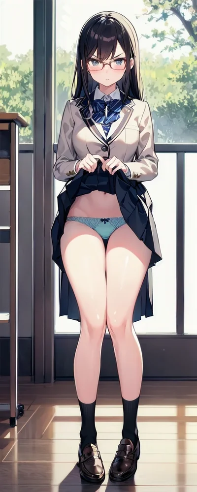 眼鏡っ娘立ち絵嫌パン1人