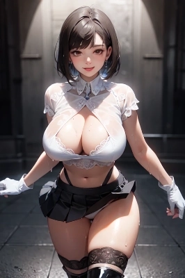 巨乳パンチラ（たまにモロ）女子