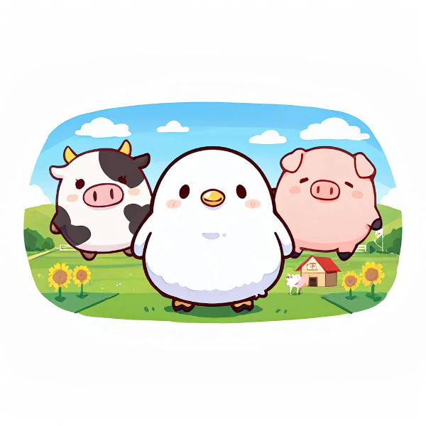 牛さん&豚くんと一緒チュン！