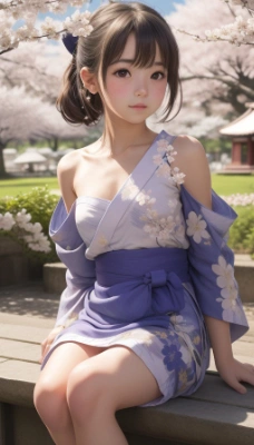桜と美少女