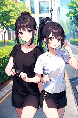 おそろいの少女2人