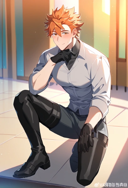 男性ブーツの宣伝ポスター