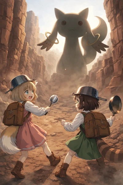 コン子とポン子・怪物と戦う！