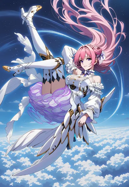 空中でポーズを取るNIKKEのドロシー👼