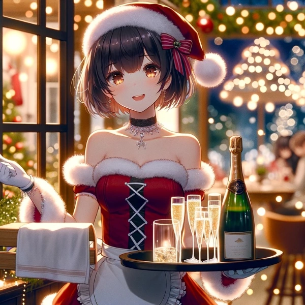 今日もコンカフェのクリスマスイベントでシャンパンを注文した