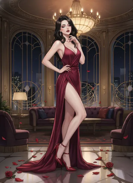 魅惑の赤いドレスの夜