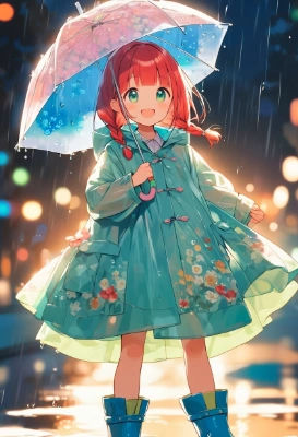 レインコートの三つ編みロリ