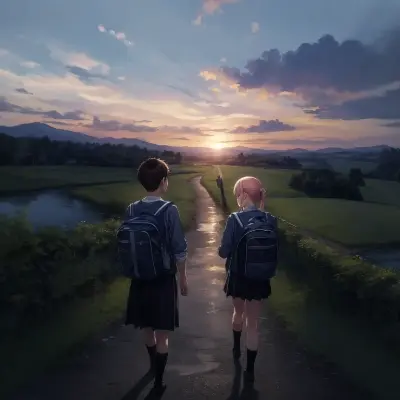 夕焼けの帰り道