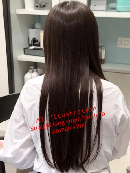 ストレートロングのバージンヘアな後ろ髪