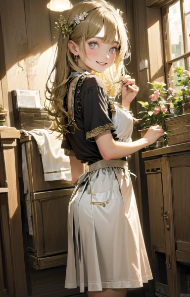 リビングで家事に勤しむ金色の髪の少女