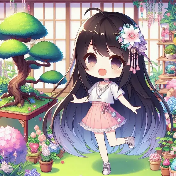 私は、盆栽がある、きれいなお庭が好き🎵