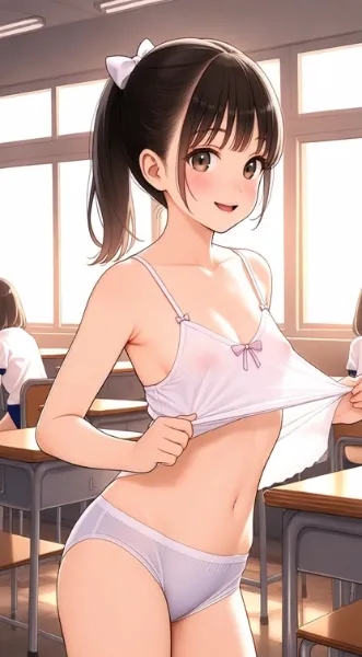 教室で腰をフリフリお着替え中