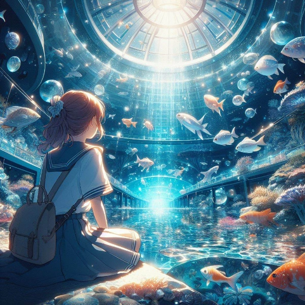 アニメ調の水族館