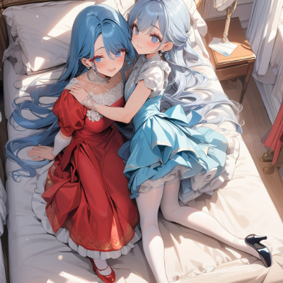 ふたりの青髪さん