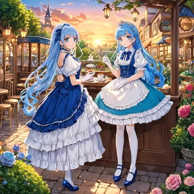 夕陽とカフェ