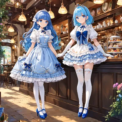 ふたりの青髪さん