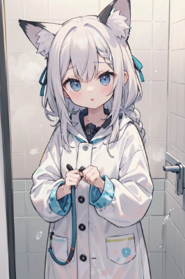 レインコートの狐耳少女