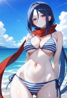 青髪ちゃん×水着スカーフ