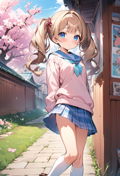 桜咲く小道で...