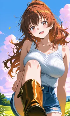 デニムパンツの少女