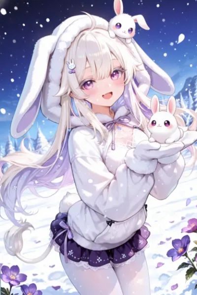 ウサギさんがいたよー♪