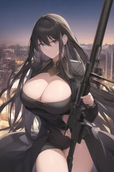 ライフルがなぜか生成されたお姉さん