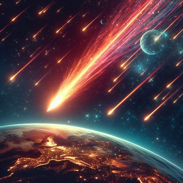 地球に降り注ぐ流れ星