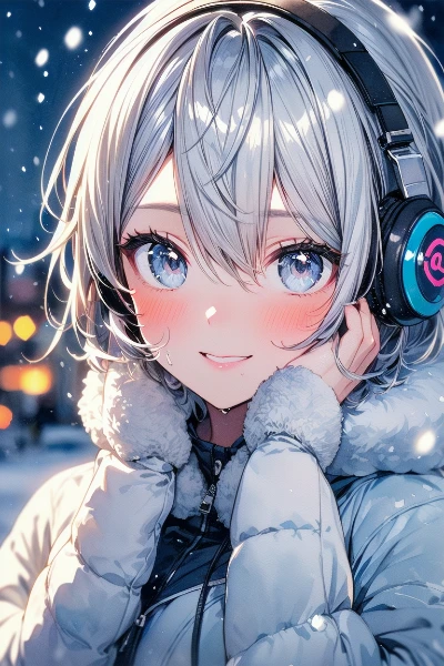 降り続く雪、流れる音楽