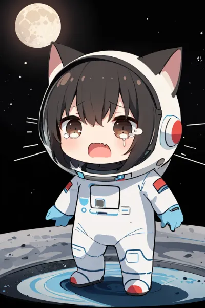 星空の近くに連れてかれたニャ～(TOT)