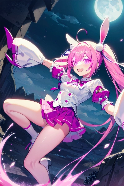 ウサギがはねる