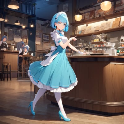 夜のカフェ