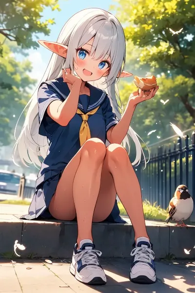 スズメとダークエルフさん