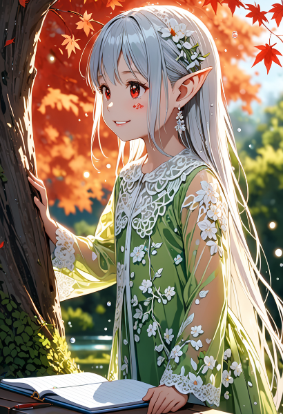 秋風に囁くエルフの秘密の読書