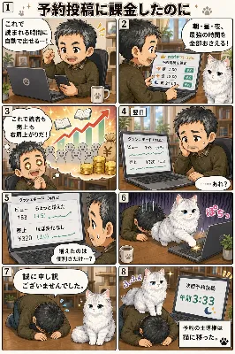 予約投稿を猫に奪われた