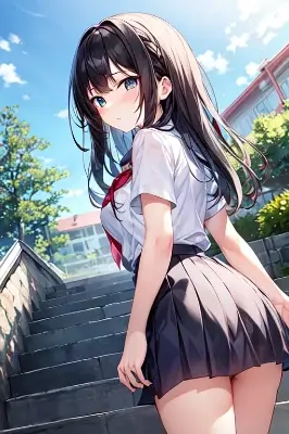 階段を後ろから歩くなんて狙ってる？