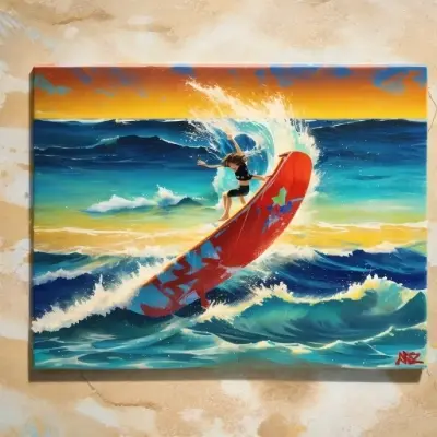 Sunset surfing