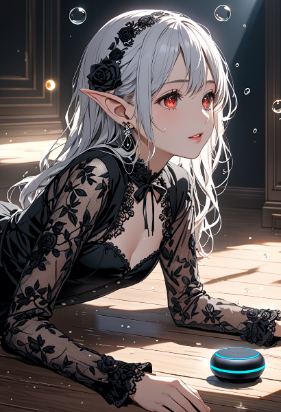 銀髪エルフの秘密の囁き