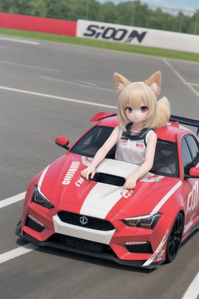 コーギー少女の車