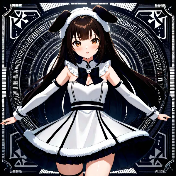 ウサ耳メイドの神秘的な視線