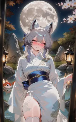 月下の狐娘と秘密の逢瀬