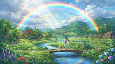 虹と日本の風景