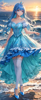夕日とお姫様