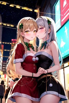 クリスマスムードを楽しむ二人