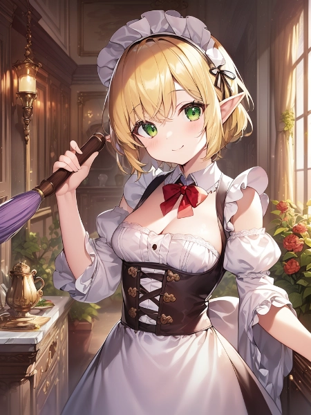 お掃除大好きなメイドエルフちゃん