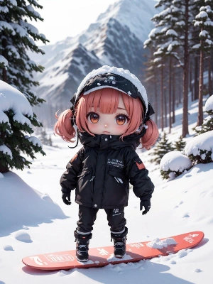冬の雪山、
